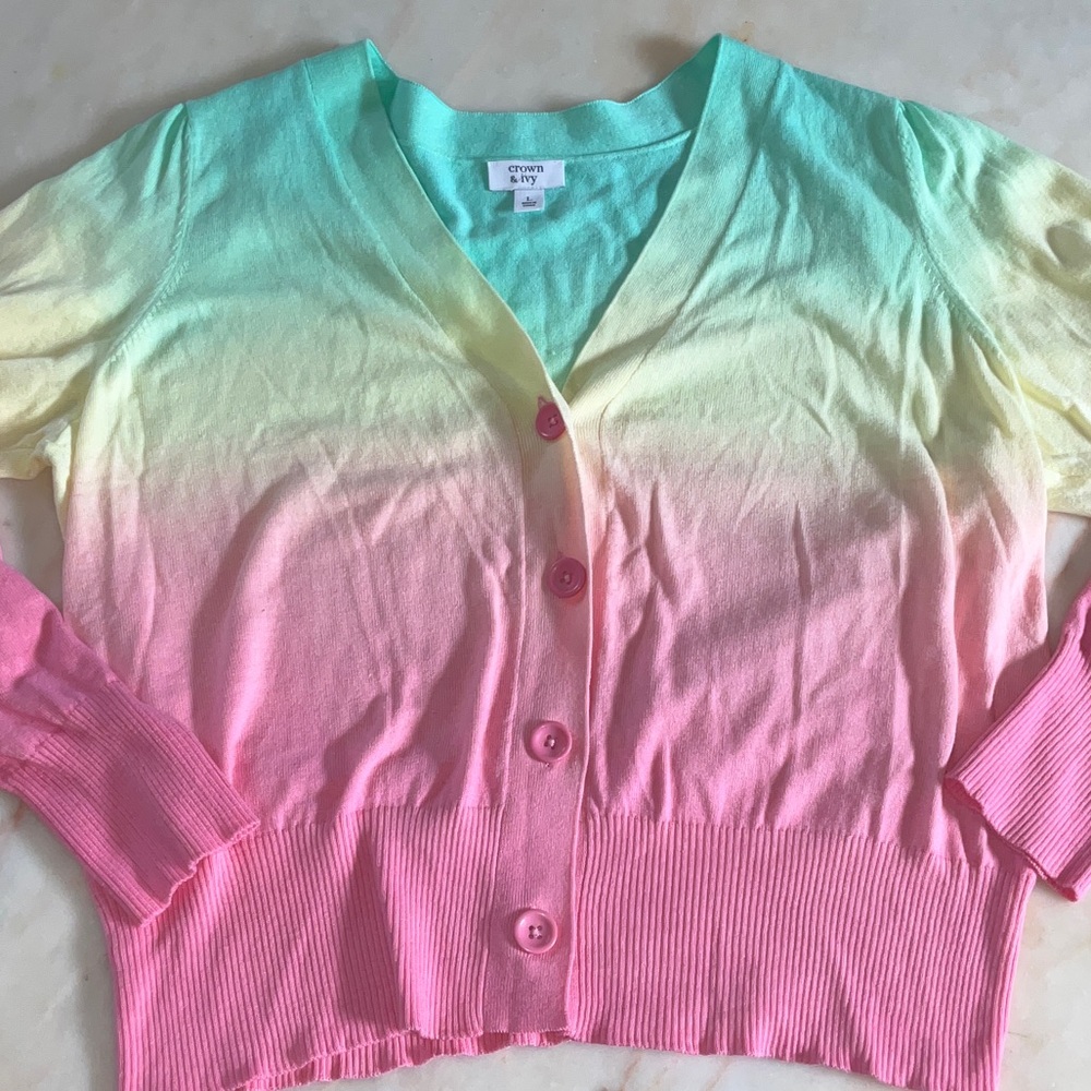 Crown & Ivy Multicolor Cotton Candy 🍬 Gradient Sweater